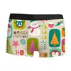 Exportação Transfronteiriça Mais Vendido Roupa Íntima Masculina de Natal Respirável, Confortável e Fashion com Estampa 3D, Boxer de Cintura Média