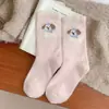 Calcetines de Felpa de Cachorro Rosa Calcetines de Invierno para Mujer Engrosados con Forro Polar Cálidos Sin Costuras de Caña Media para el Hogar Dibujos Animados Calcetines para Dormir