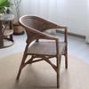 Silla de Ratán 100% Vegetal Estilo Retro para el Hogar Silla de Ratán Estilo Wabi-Sabi Balcón de B&B Silla Sofá de Ratán Ágata Indonesio