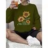 Sudadera de Cuello Redondo Transfronteriza para Mujer con Estampado de Girasol Top Casual Comercio Exterior Amazon Wish Producto al por Mayor