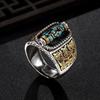Anillo de Transferencia de Cuentas de Nueve Ojos de Sentido Superior para Hombre, Moderno ins, Plata Esterlina Tejida Vintage, Personalizado Abierto para Pareja