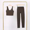 Conjunto de Chaleco en U y Pantalones Cortos Lulu Df con Etiqueta, Disponible para Envío Directo, Cuello Alto Ajustado, Conjunto de Yoga Elástico
