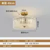 Luminária de Teto Estilo Francês, Lâmpada de Luxo Leve para Quarto Principal, Luminária Circular Pós-Moderna Minimalista Estilo Corte Italiano Vintage de Vidro para Sala de Estudo