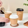 Copos de Papel Descartáveis para Café e Chá com Impressão de Logo Personalizado, Copos Espessos de Camada Dupla Comerciais Feitos Sob Medida Vazados para Bebidas Quentes, Ecológicos