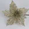 Atacado do Fabricante Flores Artificiais de Cor Sólida para o Natal, Guirlandas de Natal, Decorações de Natal, Cabeças de Flores com Glitter de Natal