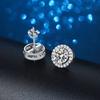 Pendientes redondos de princesa con microincrustaciones de circonio para regalo de San Valentín, pendientes femeninos con temperamento redondo para mujer