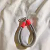 Corda de Pulso Trançada Cor Sólida Tendência com Clipe Pulseira Curta para Câmera CCD Celular Lanyard Chaveiro Pingente