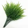 Simulación de hoja de mar persa Helecho flor artificial hierba hoja verde arreglo floral suave con pared de fondo de Musgo decoración