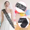Cinto de Renda Europeu e Americano para Noiva Alça de Ombro Bride to Be Fita Casamento Festa de Despedida de Solteira Floco de Neve Laser Cinto Cerimonial