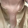 Collar de Tres Gotas de Rocío Matutino con Circonita Microincrustada para Mujer, Cadena Súper Brillante Sencilla Exquisita con Colgante Largo para Clavícula, Regalo para Novia