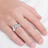 Anel Masculino Quadrado Cravejado de Diamantes com Charme de Flecha Moda Nobre Forte e Poderoso 2 Quilates Negócios Noivado Anel de Diamante