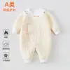 Mono de algodón acolchado, ropa interior térmica de tres capas de algodón puro grado A para bebé, ropa interior para recién nacidos para otoño e invierno, mameluco para bebés niñas
