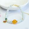 Pulseira de Jade Birmanês Natural Grau A Guan Yu Calcedônia Ágata Pulseira Estilo Vintage Jade Atacado S4100603