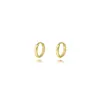 Pendientes de Aro Lisos Chapados en Oro de Plata de Ley S925 Más Vendidos Transfronterizos, Pendientes de Aro Lisos Versátiles Estilo Europeo y Americano, Disponibles en Múltiples Tamaños, Al Por Mayor en Stock
