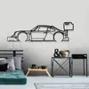 Artesanías de Silueta de Coche Deportivo de Metal Hierro Negro Transfronterizas Decoración de Pared de Garaje Arte Decoración de Interiores Hogar Adornos Colgantes
