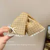 Pinza para el pelo triangular de encaje a cuadros estilo coreano para mujer, Pasador de primavera y verano para recogidos en la parte trasera de la cabeza, Pinza para el pelo dulce y versátil