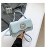 Rhinestone Buckle Bag Mulheres 2024 Primavera e Verão Nova moda fresco ombro Crossbody Bag Lady elegante saco quadrado pequeno