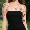 Adesivos de tatuagem de borboleta exclusivos que mudam de cor na fronteira, adesivos de tatuagem temporários realistas preto para rosa estilo ins frescos, personalizáveis