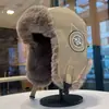 Sombrero Grande Estilo Noreste con Flores para Mujer, Sombrero de Algodón Grueso Cálido para Proteger los Oídos para Hombre, Sombrero de Felpa Estilo Étnico Retro a Prueba de Viento y Frío
