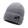 Gorro Aoteng para Hombre Nuevo Otoño e Invierno Esquí Lana Forrado de Felpa Cálido Algodón Deporte al Aire Libre Tejido