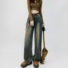 Jeans Retro de Pierna Ancha para Mujer Ropa de Primavera para Mujer 2024 Principios de Primavera Nuevos Pantalones Rectos Sueltos de Cintura Alta Estilo Americano Primavera y Otoño
