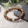 Amazon Ventas Calientes Transfronterizas Pulsera de Calavera con Cuentas Hecha a Mano para Hombre Estilo Retro Cuentas de Madera Turquesa Pulsera de Concha de Coco para Mujer