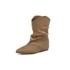 Botas de punta ZHR, nueva colección otoño 2026, con un diseño de bota vaquera western estilo Maillard y caña alta
