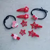Nuevo Clip para el Cabello con Flor de Estrella Roja de Cinco Puntas Diadema Accesorios Estilo Coreano Niña Linda Cuerda para el Cabello Hecho a Mano Al por Mayor