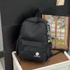 Mochila com Letra Bordada Estilo Ins Versão Coreana Bolsa Escolar Estudante Versátil Casual Simples Design de Nicho Mochila