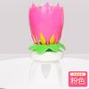Venda por Atacado Velas de Aniversário Floridas Lotus Music Iluminadas Velas Coloridas Eletrônicas Rotativas em Formato de Lótus