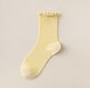 Calcetines apilables de malla transpirable y cómodos de algodón peinado de color sólido para primavera y verano para mujer, calcetines finos de algodón con borde de oreja