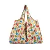 2025 Nueva Bolsa de Compras Plegable Tela Floral Portátil Poliéster Tote Bolsa de Almacenamiento Gran Capacidad Bolsa para la Compra del Supermercado Venta al por Mayor