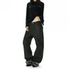 Jeans de Pierna Recta Sueltos Largos con Dobladillo Enrollado Bordado Estilo Retro Americano para Hombres y Mujeres Estilo Callejero Desaliñados Geniales