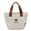 Bolsa de Mão Simples Grande Capacidade Atacado Estilo Coreano Bolsa de Lona Bordada Menina de Desenho Animado Bolsa de Armazenamento para Trabalho e Viagem