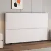 Cabeceira Estilo Minimalista Moderno Extremamente Estreita, Vendida Separadamente, Painel de Encosto em Madeira Maciça, Cabeceira Integrada de Chão Macia Estofada com Couro de Garra de Gato