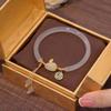 Pulsera de conejo de jade de estilo chino para mujer, hecha a mano, con cuentas, etiqueta de carácter fu, hebilla de anillo de seguridad, pulsera de jade de imitación