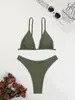Novo maiô biquíni Europeu e Americano Comércio Exterior transfronteiriço sexy push up cor sólida biquíni separado qualidade traje de banho para mulheres