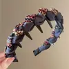 Diadema vintage de lunares plisada de ala ancha para mujer, casual y única, con un toque de alta gama, diadema versátil que hace que la cabeza se vea más alta y el rostro parezca más pequeño