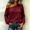 En stock 202 nuevo top de verano para mujer europeo y americano de Amazon transfronterizo, sin hombros, manga larga
