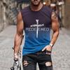 Europa y Estados Unidos verano transfronterizo nuevo comercio exterior para hombre Amazon chaleco explosivo impresión degradada 3D cuello redondo chaleco para hombre