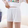 Calças de segurança de seda gelada para meninas para o verão, shorts finos com parte externa e parte inferior para alunos do ensino fundamental, calças de três pontas com saia