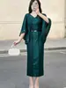 Vestido largo de verano para mujer de talla grande de comercio exterior europeo y americano, falda plisada diseño Issey Miyake, ropa de mujer de alta gama de Shenzhen Nanyou