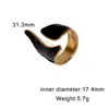 Anillo Retro Francés de Acero de Titanio con Goteo de Aceite Estilo Ancho Europeo y Americano, Abierto, Chapado en Oro, No se Desvanece, Anillo Único de Acero Inoxidable de Nicho