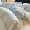 Juego de Ropa de Cama Simple de Vellón de Leche de Cuatro Piezas Invierno Coral Franela Funda Nórdica Sábana 2026 Nuevo Juego de Tres Piezas