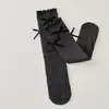 Calcetines para niños para otoño e invierno, Clase A, para niñas mayores y niños pequeños, calcetines altos con un lazo estilo escolar y bordes con volantes