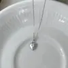 Collar de Corazón con Incrustaciones de Diamante en Plata de Ley S925 para Mujer Diseño de Nicho Retro Japonés Cadena para Clavícula Artículo Popular en Xiaohongshu