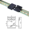 Huayi Mingtong Interruptor de Hebilla de Riel DIN35mm Hebilla de Sujeción Soporte de Montaje Aleación de Aluminio Base Negra y Blanca