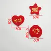 Nuevo Día Nacional Año Nuevo Terciopelo Rojo Estrella de Cinco Puntas Corazón Accesorios de Tela Broche DIY Anillo de Presión Accesorios para Pulsera