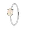R0289 Joyería de Mano Europea y Americana Anillo Chapado en Oro de Latón Estilo Simple para Mujer Ópalo Incrustado Lujo Ligero Anillo para Dedo Índice Versátil
