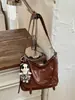 2026 Nuevo Bolso Suave de Cuero con Cera de Aceite Estilo Desgastado para Mujer de Gran Capacidad Bolso de Hombro Cruzado Bolso Tote Estilo Perezoso Japonés